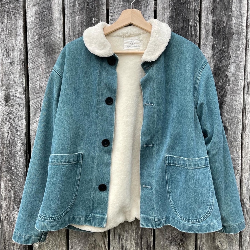 Olderbrother Sherpa chore coat in denim!